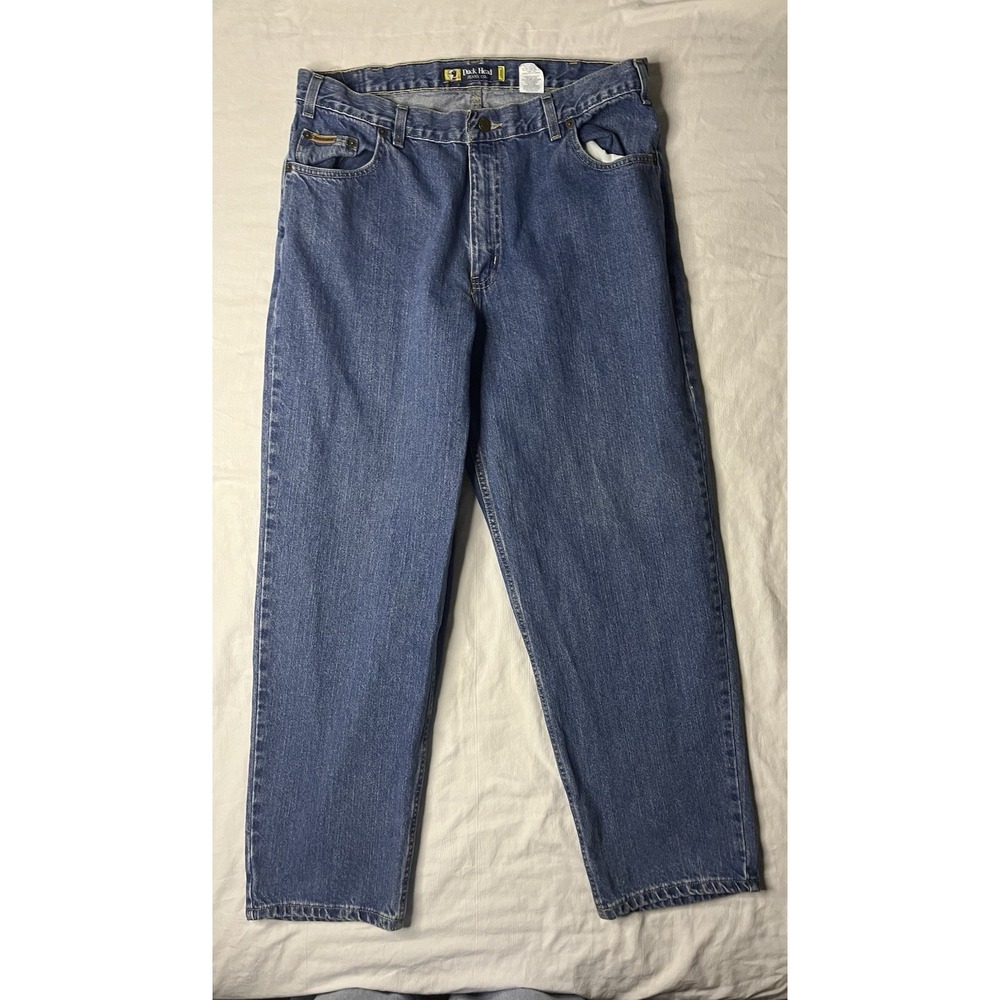 Vintage Duck Head Jeans Men's 38x30 Blue Loose Fit Straight Legged Denim